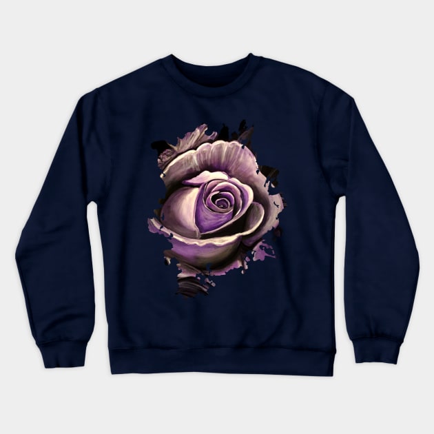 Purple Rose Crewneck Sweatshirt by adamzworld